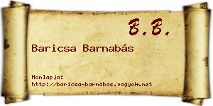 Baricsa Barnabás névjegykártya